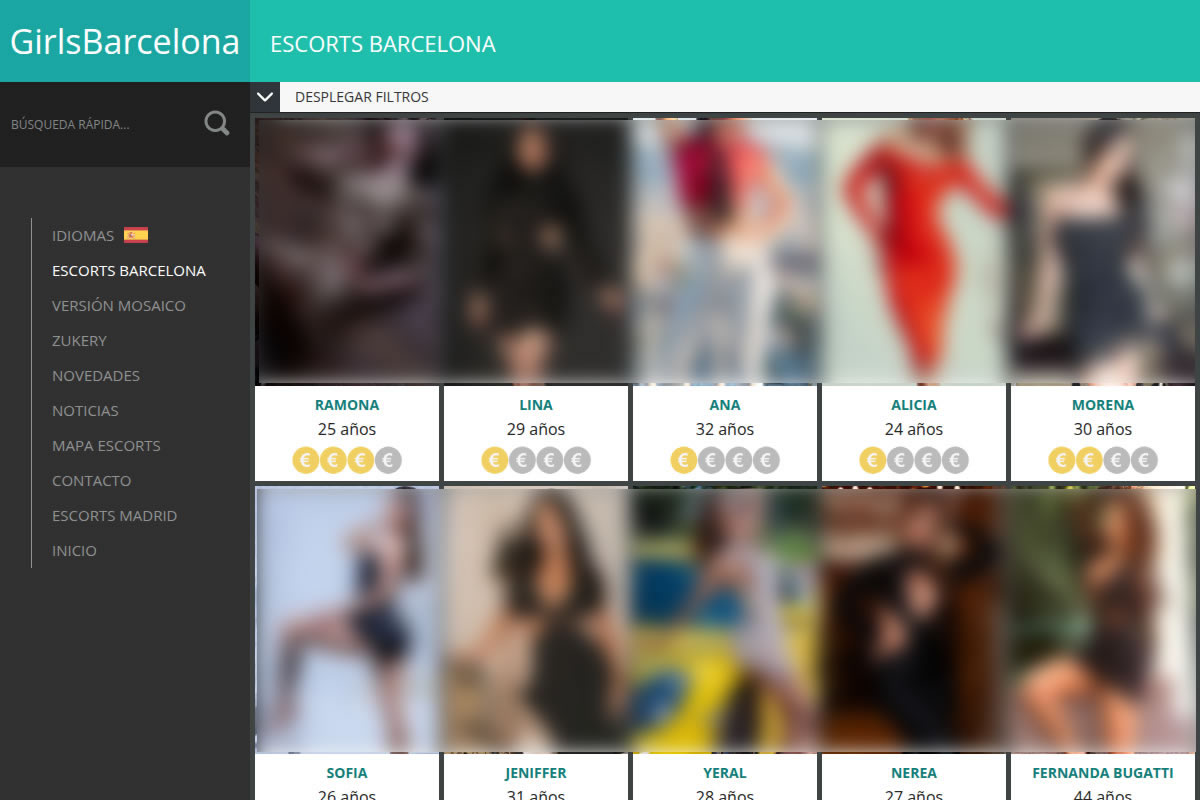 Sección de escorts Barcelona en GirlsBarcelona