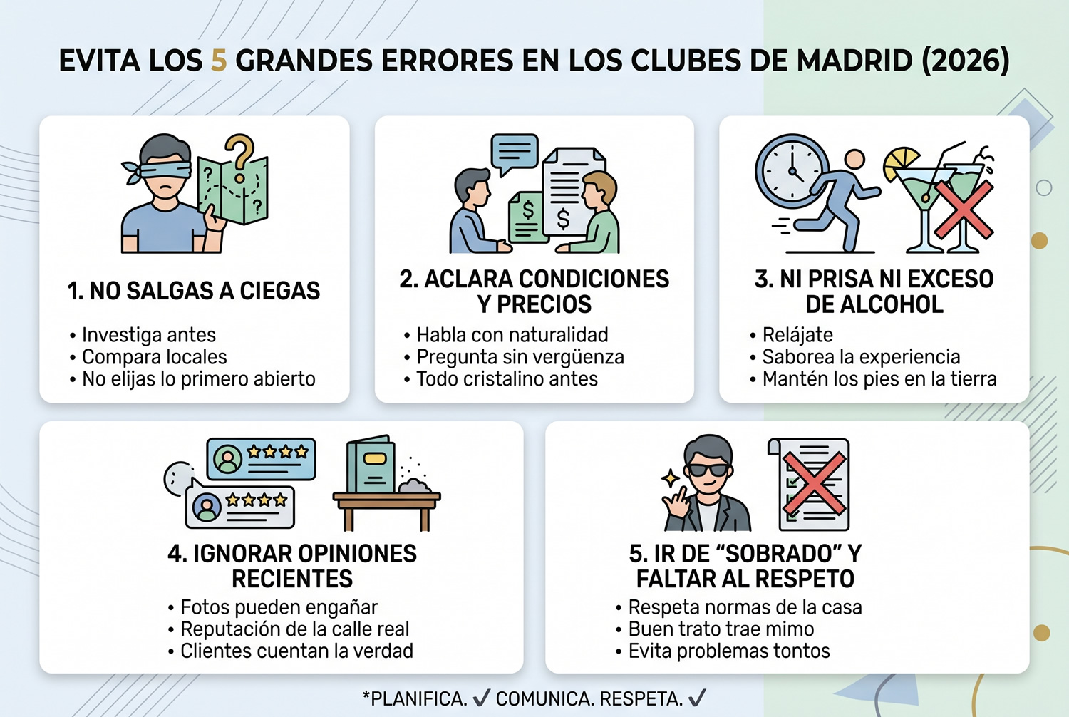 Errores a evitar en puticlubs en Madrid